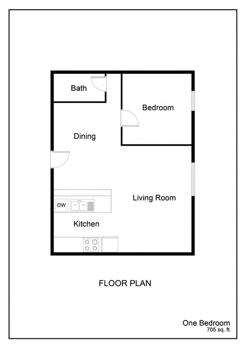 a floor plan of a house with a bedroom and a living room